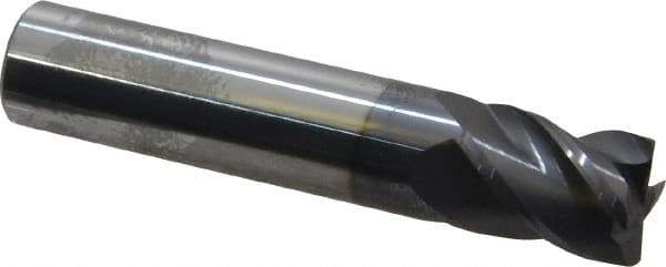 Accupro - 1/2", 4 Flute, Single End, Solid Carbide, 0.02" Corner Radius End Mill - 2-1/2" OAL, 40° Helix, Right Hand Flute, 5/8" LOC, Right Hand Cut - Eagle Tool & Supply