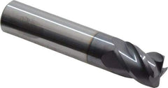 Accupro - 1/2", 4 Flute, Single End, Solid Carbide, 0.045" Corner Radius End Mill - 2-1/2" OAL, 40° Helix, Right Hand Flute, 5/8" LOC, Right Hand Cut - Eagle Tool & Supply