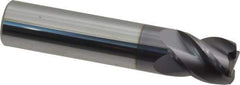 Accupro - 1/2", 4 Flute, Single End, Solid Carbide, 0.06" Corner Radius End Mill - 2-1/2" OAL, 40° Helix, Right Hand Flute, 5/8" LOC, Right Hand Cut - Eagle Tool & Supply
