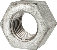 Value Collection - 1-1/4 - 7 UNC Steel Right Hand Heavy Hex Nut - 2" Across Flats, 1-7/32" High, Galvanized Finish - Eagle Tool & Supply