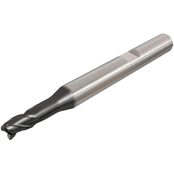 Iscar - 9mm, 3 Flute, Single End, Solid Carbide, Corner Chamfer End Mill - 72mm OAL, 38° Helix, Right Hand Flute, 10mm LOC, Right Hand Cut, 22mm Extended Reach - Eagle Tool & Supply
