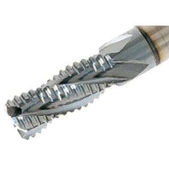 Iscar - 14mm Diam, Extra Coarse Pitch, 25mm LOC, 3 Flute Solid Carbide 45° Corner Chamfer Roughing End Mill - Uncoated, 83mm OAL, 14mm Shank Diam, Single End, Centercutting, 38° Helix - Eagle Tool & Supply