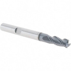 Iscar - 6mm Diam, Fine Pitch, 13mm LOC, 3 Flute Solid Carbide 45° Corner Chamfer Roughing End Mill - TiAlN Finish, 57mm OAL, 6mm Shank Diam, Single End, Centercutting, 38° Helix - Eagle Tool & Supply