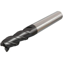 Iscar - 16mm, 32mm LOC, 16mm Shank Diam, 92mm OAL, 3 Flute, Solid Carbide Square End Mill - Single End, TiAlN Finish, Spiral Flute, 45° Helix, Centercutting, Right Hand Cut, Right Hand Flute - Eagle Tool & Supply