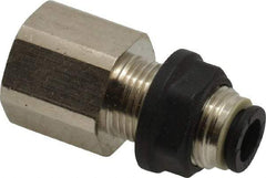 Legris - 6mm Outside Diam, 1/4 BSPP, Brass Push-to-Connect Tube Female Bulkhead - 290 Max psi - Eagle Tool & Supply