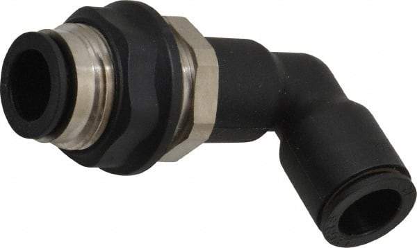 Legris - 12mm OD, Tube to Tube, Nylon/Nickel Plated Brass Push-to-Connect Bulkhead Union Elbow - 290 Max psi - Eagle Tool & Supply