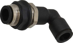Legris - 12mm OD, Tube to Tube, Nylon/Nickel Plated Brass Push-to-Connect Bulkhead Union Elbow - 290 Max psi - Eagle Tool & Supply