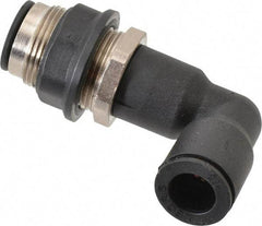 Legris - 1/2" OD, Tube to Tube, Nylon/Nickel Plated Brass Push-to-Connect Bulkhead Union Elbow - 290 Max psi - Eagle Tool & Supply