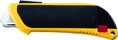 Olfa - Retractable Utility Knife - 2" Blade, Yellow & Black Plastic/Stainless Steel Handle, 1 Blade Included - Eagle Tool & Supply