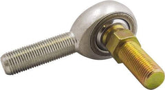 Made in USA - 1/4" ID, 3/4" Max OD, 5,262 Lb Max Static Cap, Male Spherical Rod End with Stud - 1/4-28 LH, 1" Shank Length, Alloy Steel with Steel Raceway - Eagle Tool & Supply