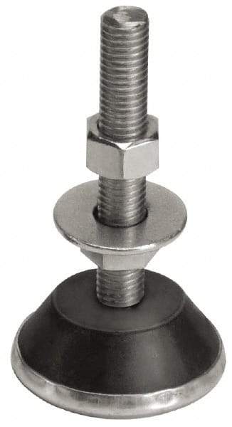 Mason Ind. - 3/8-16 Bolt Thread, 2-1/4" Wide Mount with Glide Cup & Leveling Stud - 150 Max Lb Capacity, 2-1/4" Base Diam - Eagle Tool & Supply