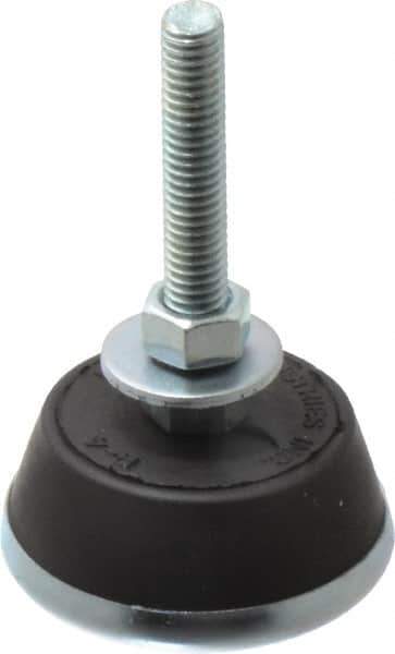 Mason Ind. - 3/8-16 Bolt Thread, 2-1/4" Wide Mount with Glide Cup & Leveling Stud - 400 Max Lb Capacity, 2-1/4" Base Diam - Eagle Tool & Supply
