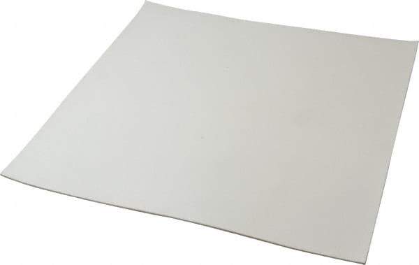 Made in USA - 12" Long, 12" Wide, 1/16" Thick, Silicone Rubber Foam Sheet - 35 to 45 Durometer, White, -20 to 500°F, 640 psi Tensile Strength, Plain Backing, Stock Length - Eagle Tool & Supply