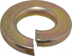 Value Collection - 1/4", 0.062" Thick Split Lock Washer - Grade 8 Alloy Steel, Zinc-Plated Finish, 0.252" Min ID, 0.26" Max ID, 0.377" Min OD, 0.487" Max OD - Eagle Tool & Supply
