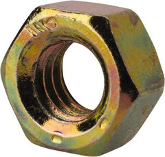 Value Collection - 5/16-18 UNC Steel Right Hand Hex Nut - 1/2" Across Flats, 17/64" High, Zinc Yellow Dichromate Finish - Eagle Tool & Supply