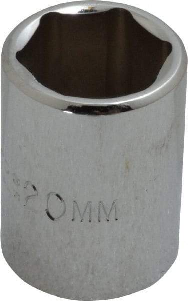 Proto - 1/2" Drive, Standard Hand Socket - 6 Points, 1-1/2" OAL, Chrome Finish - Eagle Tool & Supply