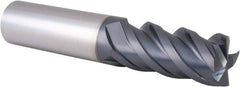 Iscar - 3/4", 1-1/2" LOC, 3/4" Shank Diam, 4" OAL, 4 Flute, Solid Carbide Square End Mill - Single End, TiAlN Finish, Spiral Flute, 45° Helix, Centercutting, Right Hand Cut, Right Hand Flute - Eagle Tool & Supply