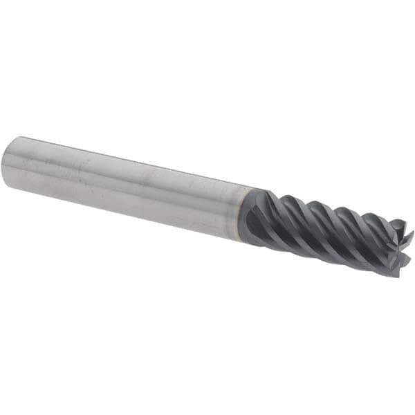 Iscar - 0.313", 3/4" LOC, 5/16" Shank Diam, 2-1/2" OAL, 6 Flute, Solid Carbide Square End Mill - Single End, TiAlN Finish, Spiral Flute, 45° Helix, Centercutting, Right Hand Cut, Right Hand Flute - Eagle Tool & Supply