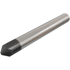 Iscar - 2mm Diam 4 Flute Single End Solid Carbide Chamfer Mill - Eagle Tool & Supply