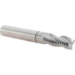 Iscar - 12mm Diam, Extra Coarse Pitch, 25mm LOC, 3 Flute Solid Carbide 45° Corner Chamfer Roughing End Mill - Uncoated, 83mm OAL, 12mm Shank Diam, Single End, Centercutting, 38° Helix - Eagle Tool & Supply
