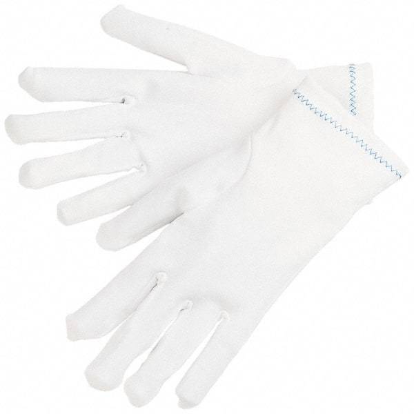 MCR Safety - Size L (9) Nylon General Protection Work Gloves - For Inspection, Uncoated, Slip-On Cuff, Full Fingered, White, Paired - Eagle Tool & Supply