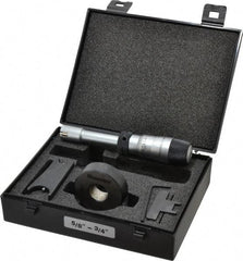 Starrett - 5/8" to 3/4", 2-7/16" Gage Depth, Mechanical Inside Hole Micrometer - 0.0003" Graduation, 0.00015" Accuracy, Ratchet Stop Thimble - Eagle Tool & Supply