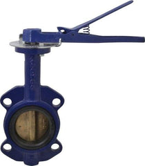 NIBCO - 3" Pipe, Wafer Butterfly Valve - Lever Handle, Cast Iron Body, EPDM Seat, 200 WOG, Aluminum Bronze Disc, Stainless Steel Stem - Eagle Tool & Supply