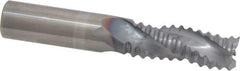 Niagara Cutter - 1/2" Diam, Coarse Pitch, 1-1/4" LOC, 3 Flute Solid Carbide Corner Chamfer Roughing End Mill - TiCN Finish, 3" OAL, 1/2" Shank Diam, Single End, Centercutting, 30° Helix - Eagle Tool & Supply