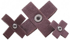Merit Abrasives - 80 Grit, Medium Grade, Aluminum Oxide Cross Pad - 4" Long x 4" Wide x 1-1/2" Thick, 8 Ply - Eagle Tool & Supply