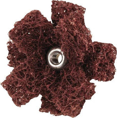 Merit Abrasives - 1-1/2" Diam Medium Density Cross Buff - 2 Plys, 8-32 Thread, Coarse Grade, 23,000 Max RPM - Eagle Tool & Supply