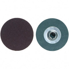 Merit Abrasives - 2" Disc Diam, 100 Grit, Aluminum Oxide Quick Change Disc - Type S Attaching System, Coated, Fine Grade, 30,000 RPM, R228 Series - Eagle Tool & Supply