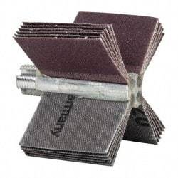 Merit Abrasives - 120 Grit, Coated, Aluminum Oxide Bore Polisher - Fine Grade, 22,000 RPM, Polishes Bores with 1-1/2 to 2" Diam - Eagle Tool & Supply