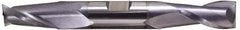 Hertel - 1/2", 1" LOC, 1/2" Shank Diam, 4" OAL, 2 Flute, Solid Carbide Square End Mill - Double End, TiN Finish, 30° Helix, Centercutting - Eagle Tool & Supply