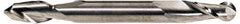 Hertel - 1/2" Diam, 1" LOC, 2 Flute Solid Carbide Ball End Mill - Double End, 4" OAL, 1/2" Shank Diam - Eagle Tool & Supply