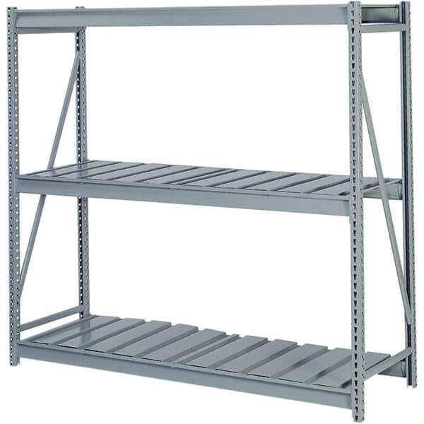 Lyon - 3 Shelf Starter Ribbed Steel Shelving - 10,000 Lb Capacity, 96" Wide x 84" High x 24" Deep, Dove Gray - Eagle Tool & Supply