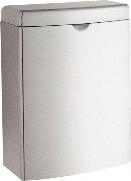 Bobrick - Stainless Steel Feminine Hygiene Product Receptacle - Surface Mount, 10" High x 7-1/2" Wide x 3-13/16" Deep - Eagle Tool & Supply