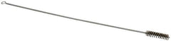 Schaefer Brush - 3" Long x 3/4" Diam Stainless Steel Long Handle Wire Tube Brush - Single Spiral, 27" OAL, 0.007" Wire Diam, 3/8" Shank Diam - Eagle Tool & Supply