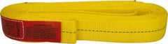 Lift-All - 12' Long x 2" Wide, 6,400 Lb Vertical Capacity, 1 Ply, Polyester Web Sling - 5,000 Lb Choker Capacity, Yellow - Eagle Tool & Supply