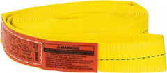 Lift-All - 14' Long x 2" Wide, 6,400 Lb Vertical Capacity, 1 Ply, Polyester Web Sling - 5,000 Lb Choker Capacity, Yellow - Eagle Tool & Supply