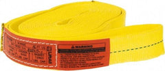 Lift-All - 16' Long x 2" Wide, 6,400 Lb Vertical Capacity, 1 Ply, Polyester Web Sling - 5,000 Lb Choker Capacity, Yellow - Eagle Tool & Supply