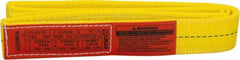 Lift-All - 4' Long x 2" Wide, 6,400 Lb Vertical Capacity, 1 Ply, Polyester Web Sling - 5,000 Lb Choker Capacity, Yellow - Eagle Tool & Supply