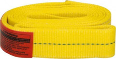 Lift-All - 6' Long x 2" Wide, 6,400 Lb Vertical Capacity, 1 Ply, Polyester Web Sling - 5,000 Lb Choker Capacity, Yellow - Eagle Tool & Supply