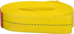 Lift-All - 8' Long x 2" Wide, 6,400 Lb Vertical Capacity, 1 Ply, Polyester Web Sling - 5,000 Lb Choker Capacity, Yellow - Eagle Tool & Supply