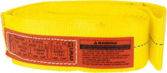 Lift-All - 10' Long x 3" Wide, 8,600 Lb Vertical Capacity, 1 Ply, Polyester Web Sling - 6,900 Lb Choker Capacity, Yellow - Eagle Tool & Supply