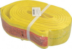 Lift-All - 12' Long x 3" Wide, 8,600 Lb Vertical Capacity, 1 Ply, Polyester Web Sling - 6,900 Lb Choker Capacity, Yellow - Eagle Tool & Supply