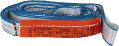 Lift-All - 10' Long x 1" Wide, 1,600 Lb Vertical Capacity, 1 Ply, Polyester Web Sling - 1,250 Lb Choker Capacity, Silver (Color) - Eagle Tool & Supply