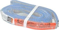 Lift-All - 12' Long x 1" Wide, 1,600 Lb Vertical Capacity, 1 Ply, Polyester Web Sling - 1,250 Lb Choker Capacity, Silver (Color) - Eagle Tool & Supply