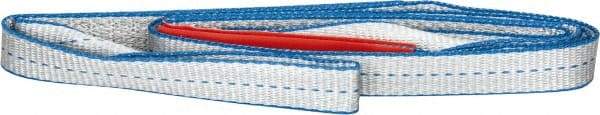 Lift-All - 6' Long x 1" Wide, 1,600 Lb Vertical Capacity, 1 Ply, Polyester Web Sling - 1,250 Lb Choker Capacity, Silver (Color) - Eagle Tool & Supply