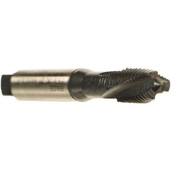 Emuge - #5-40 UNC 2 Flute 2BX Plug Spiral Flute Tap - Cobalt, Oxide Finish, 1-15/16" OAL, Left Hand Flute, Right Hand Thread, Series Rekord C - Exact Industrial Supply