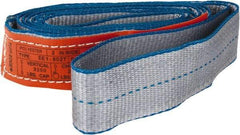 Lift-All - 8' Long x 2" Wide, 3,200 Lb Vertical Capacity, 1 Ply, Polyester Web Sling - 2,500 Lb Choker Capacity, Silver (Color) - Eagle Tool & Supply